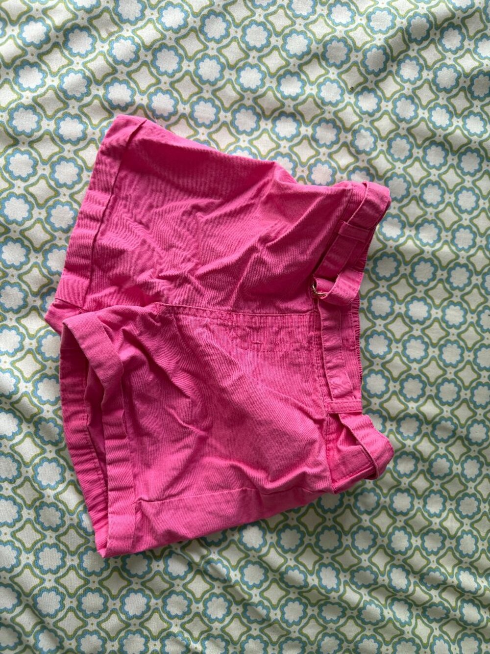 Girls Size 5/6 Bright Pink Cotton Belted Shorts Elastic Waist
